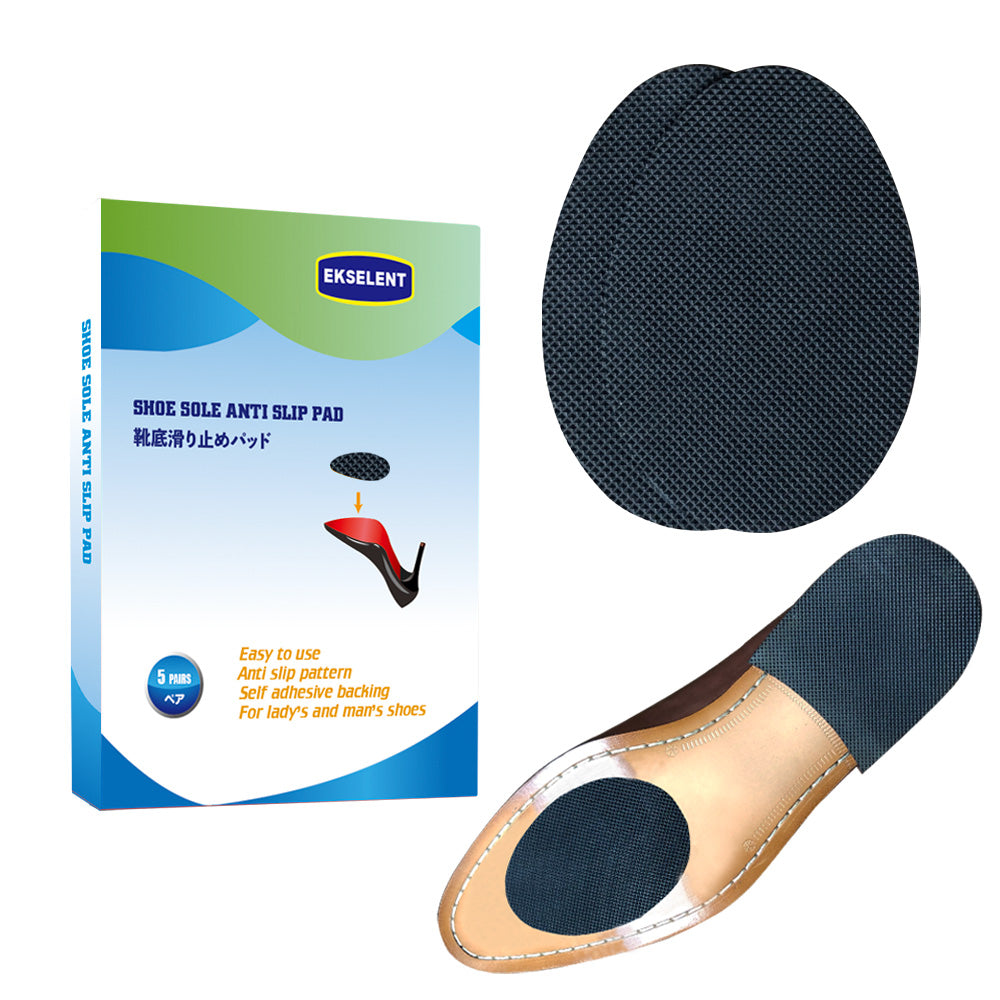 EKSELENT 5 Pairs Shoe Sole Anti Slip Grips, Non Skid Self Adhesive Rubber Pads, Shoe Bottom and Heel Noise Reduction Stickers and Protectors