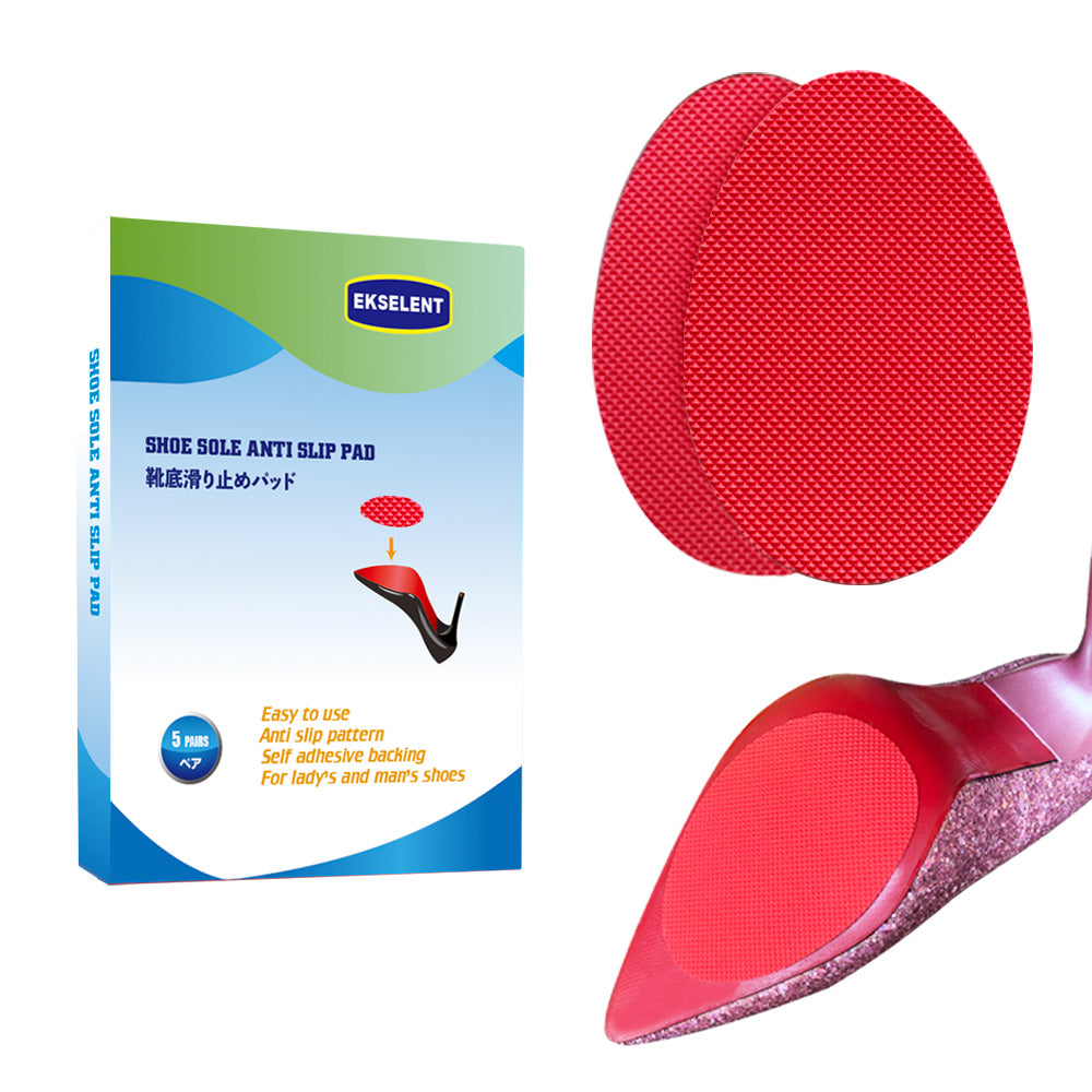 EKSELENT 5 Pairs Shoe Sole Anti Slip Grips, Non Skid Self Adhesive Rubber Pads, Shoe Bottom and Heel Noise Reduction Stickers and Protectors