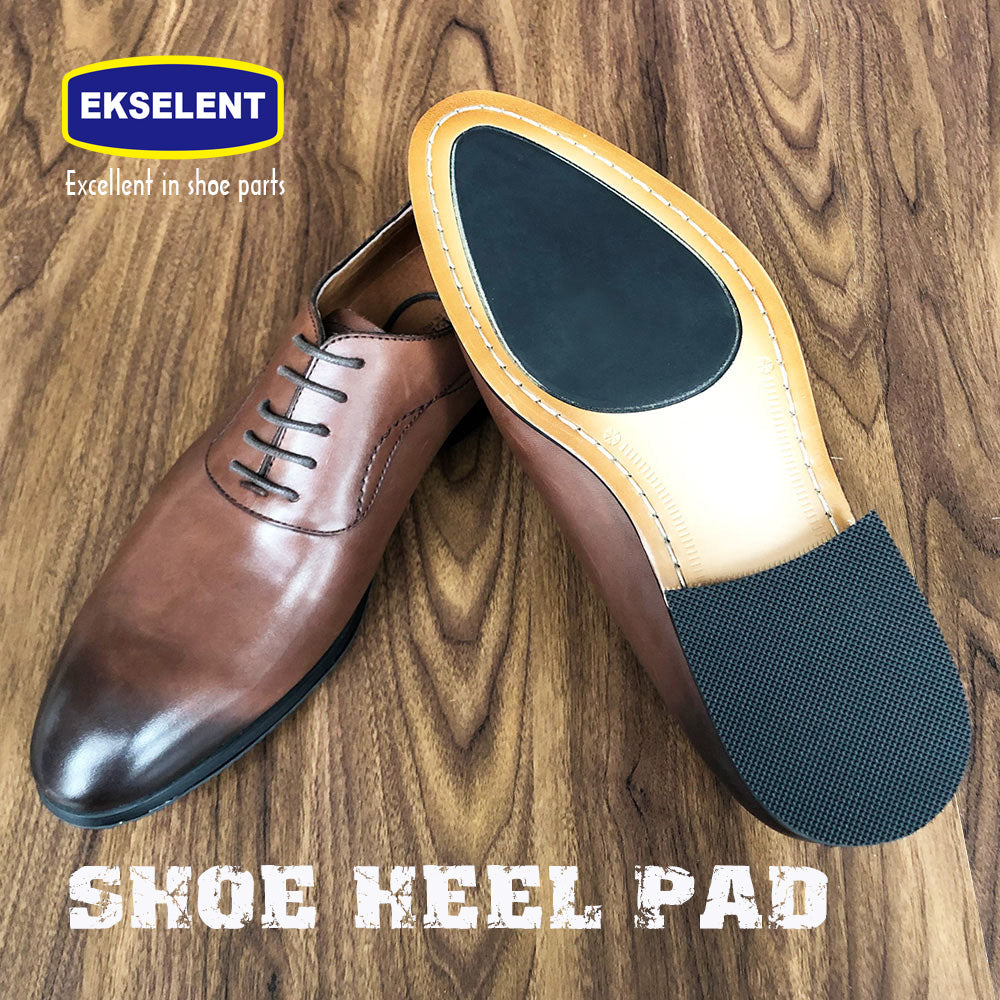 EKSELENT 2 Pairs Shoe Heel Pads, Shoe Repair Rubber Heels, 3.5mm Thickness Anti Slip Cushion and Protector, Replacement Kit with Nails Sandpapers Self Adhesive Stickers