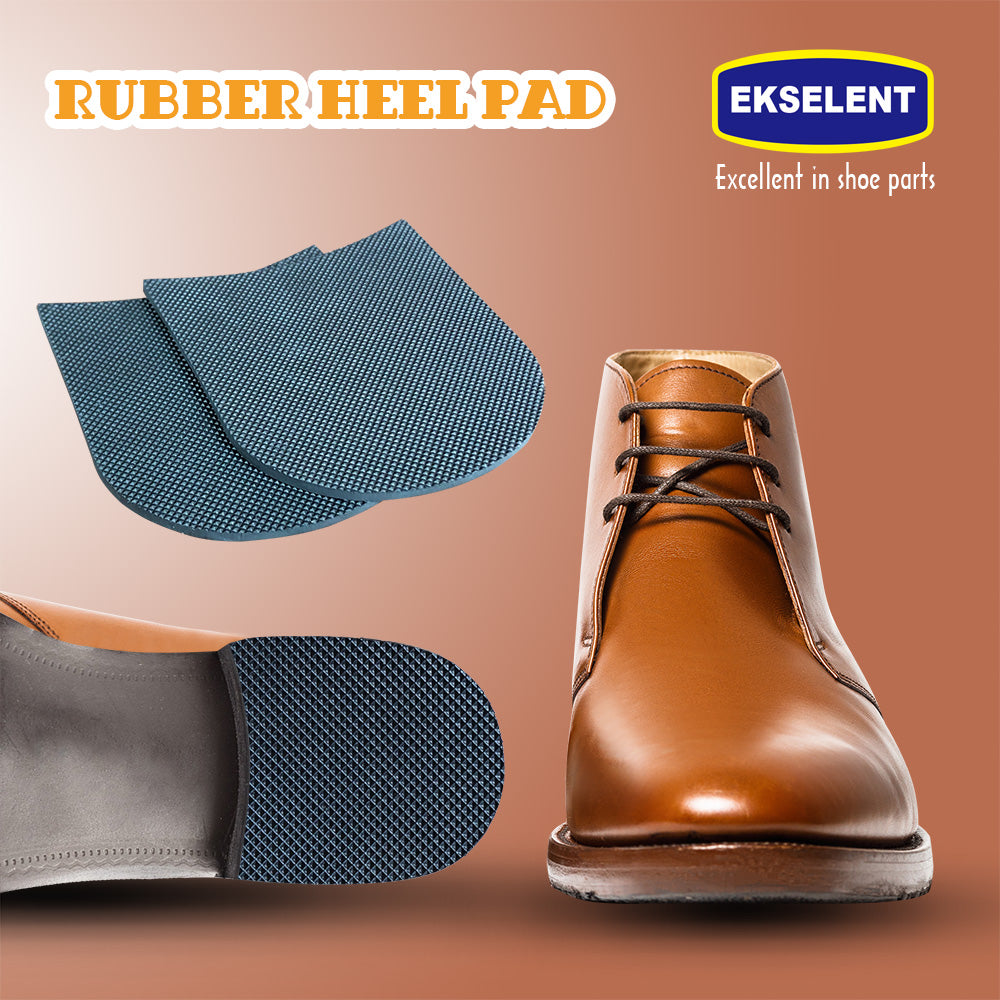 EKSELENT 2 Pairs Shoe Heel Pads, Shoe Repair Rubber Heels, 3.5mm Thickness Anti Slip Cushion and Protector, Replacement Kit with Nails Sandpapers Self Adhesive Stickers