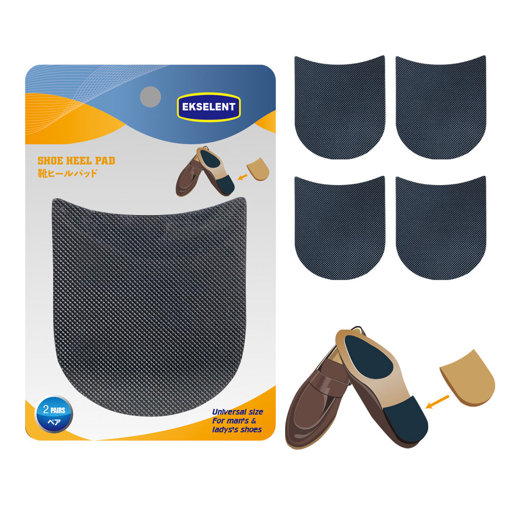 EKSELENT 2 Pairs Shoe Heel Pads, Shoe Repair Rubber Heels, 3.5mm Thickness Anti Slip Cushion and Protector, Replacement Kit with Nails Sandpapers Self Adhesive Stickers