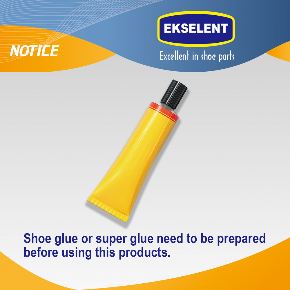 EKSELENT 4 Pairs Shoe Heel Repair Plates Taps, Sneaker Heel Single Side Worn Rubber Patch, Replacement Kit with Sandpapers, Left and Right Side Anti Slip Design