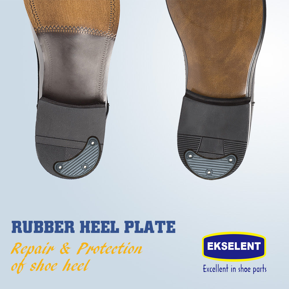 EKSELENT 6 Pairs Shoe Heel Plate Tap, Shoe Heel Side Worn Repair Rubber Patch, Replacement Kit