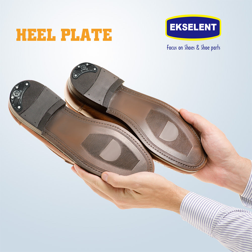 EKSELENT 8 Pairs (16 Pieces) Shoe Heel Plate Taps, Shoe Heel Side Worn Repair Rubber Patches Replacement Kit