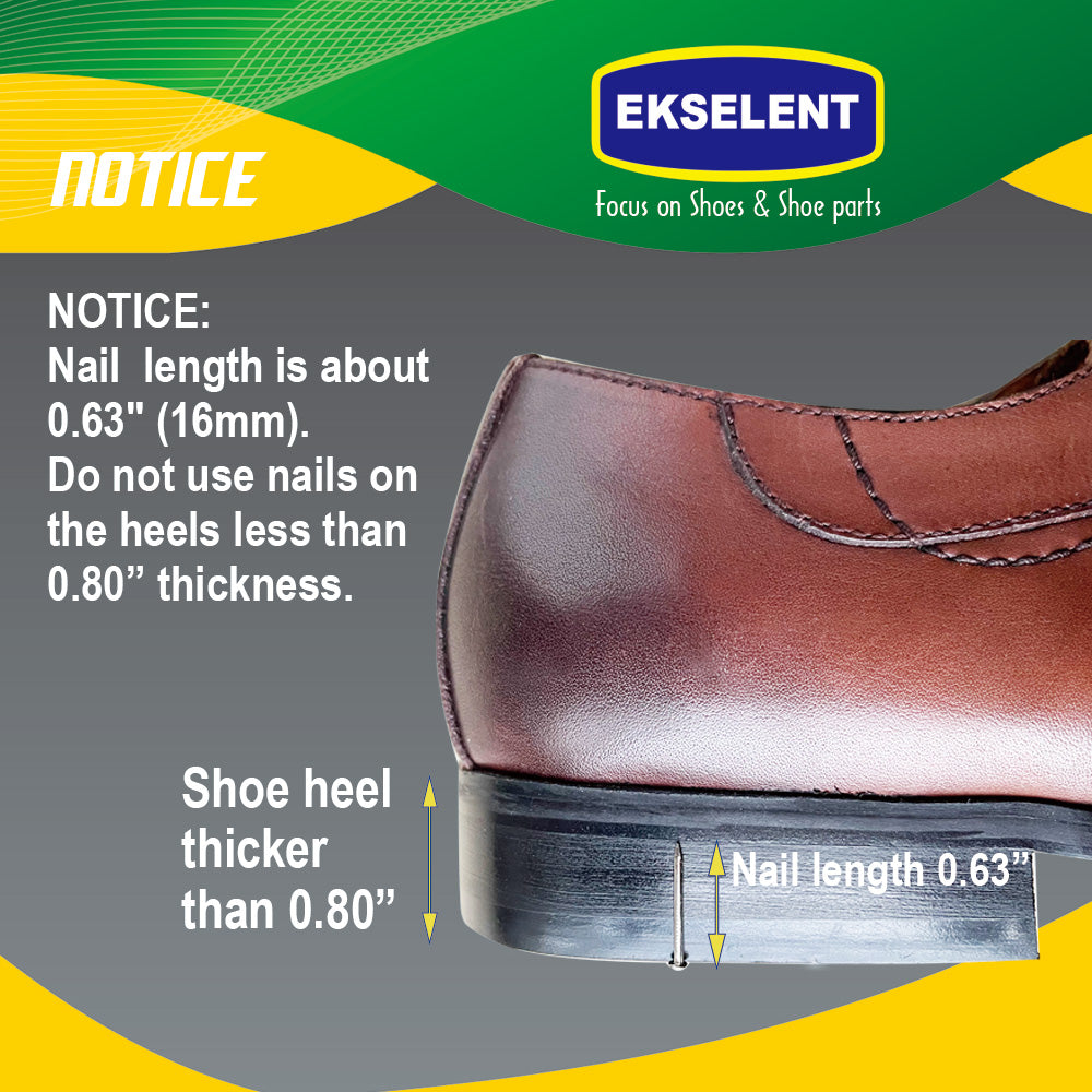 EKSELENT 8 Pairs (16 Pieces) Shoe Heel Plate Taps, Shoe Heel Side Worn Repair Rubber Patches Replacement Kit