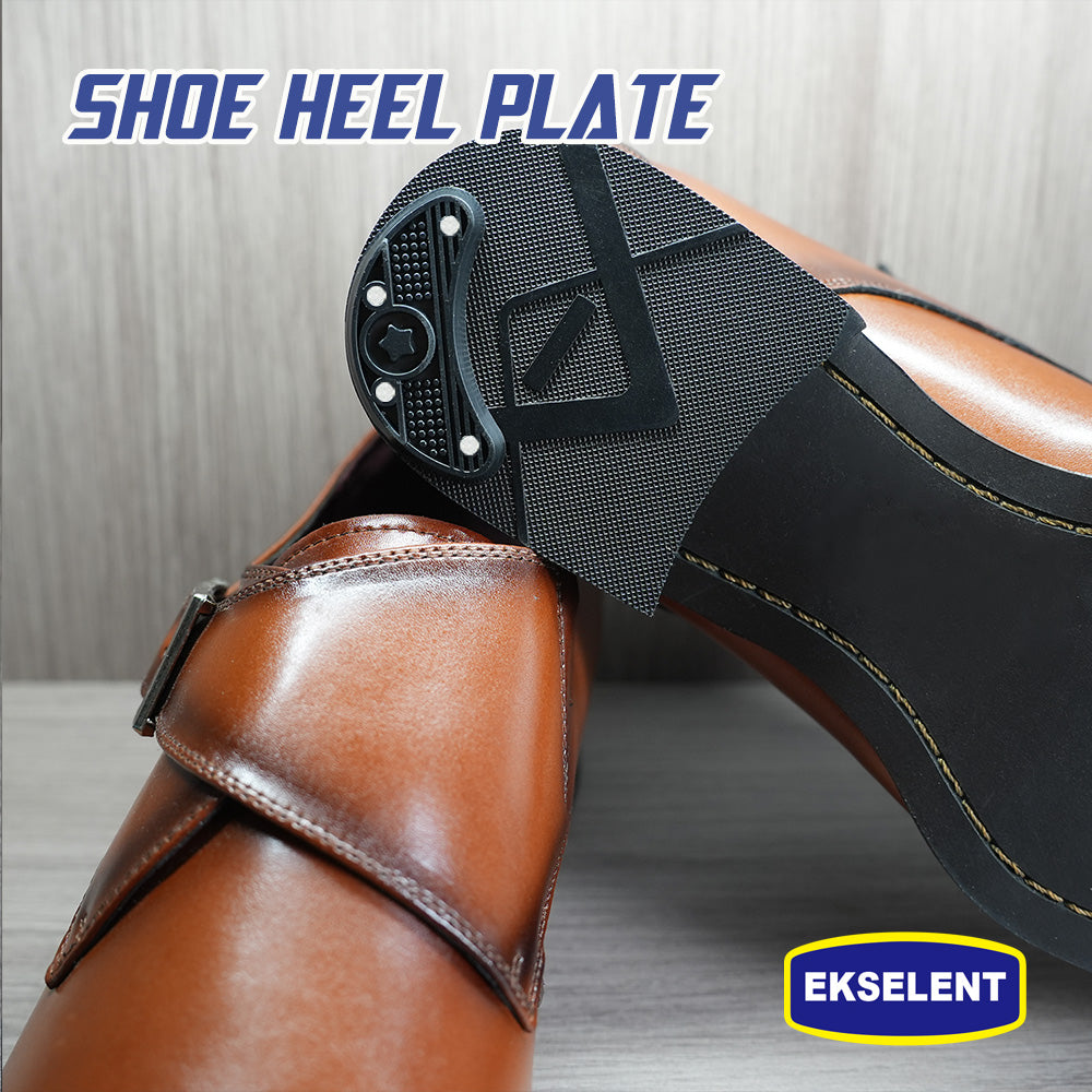 EKSELENT 8 Pairs (16 Pieces) Shoe Heel Plate Taps, Shoe Heel Side Worn Repair Rubber Patches Replacement Kit