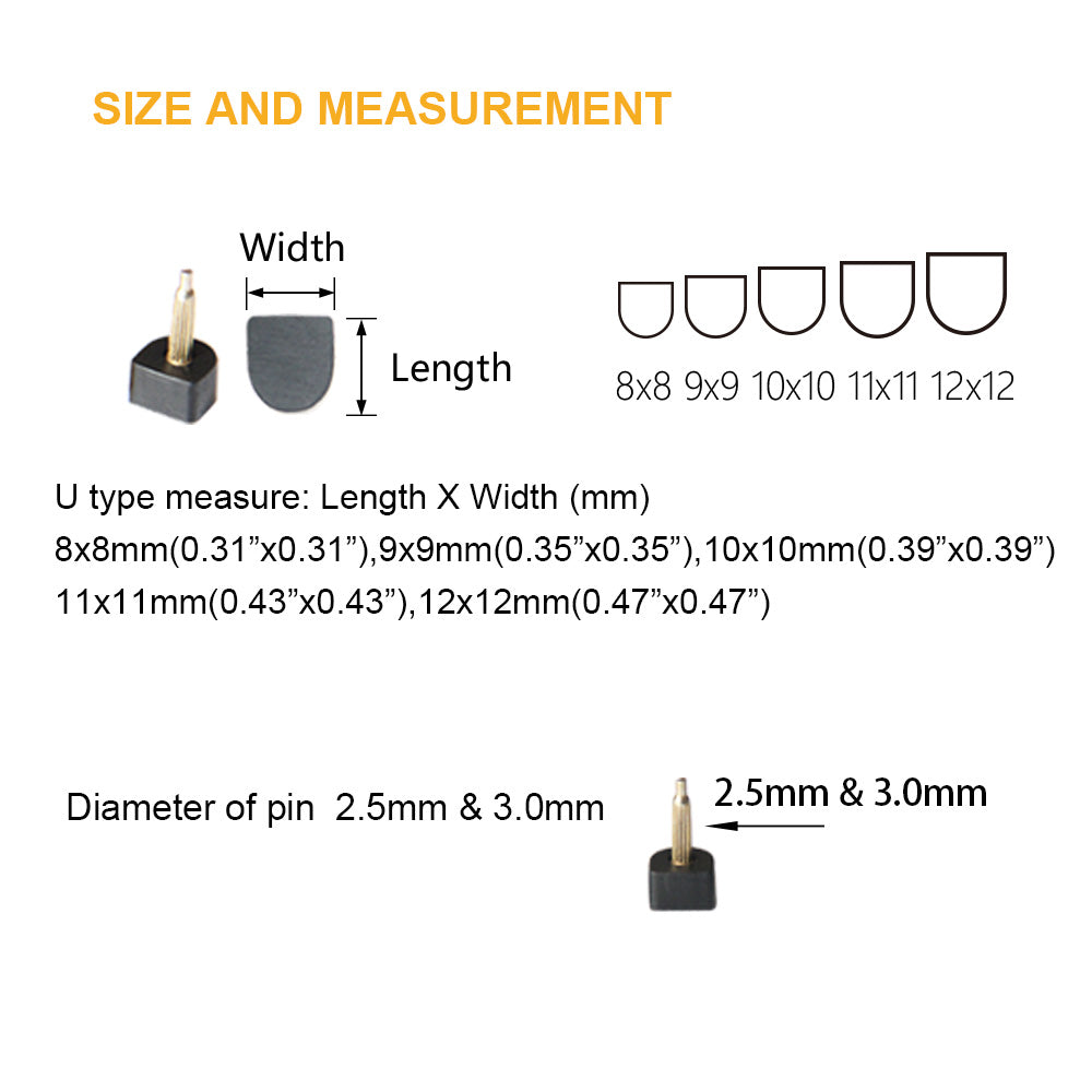 EKSELENT 20 Pairs High Heel Tips for Shoe Heel Replacement, Women's Shoes Repair Tap Caps, O Shape or U Shape Lady's Shoes Non Slip Tip Pin