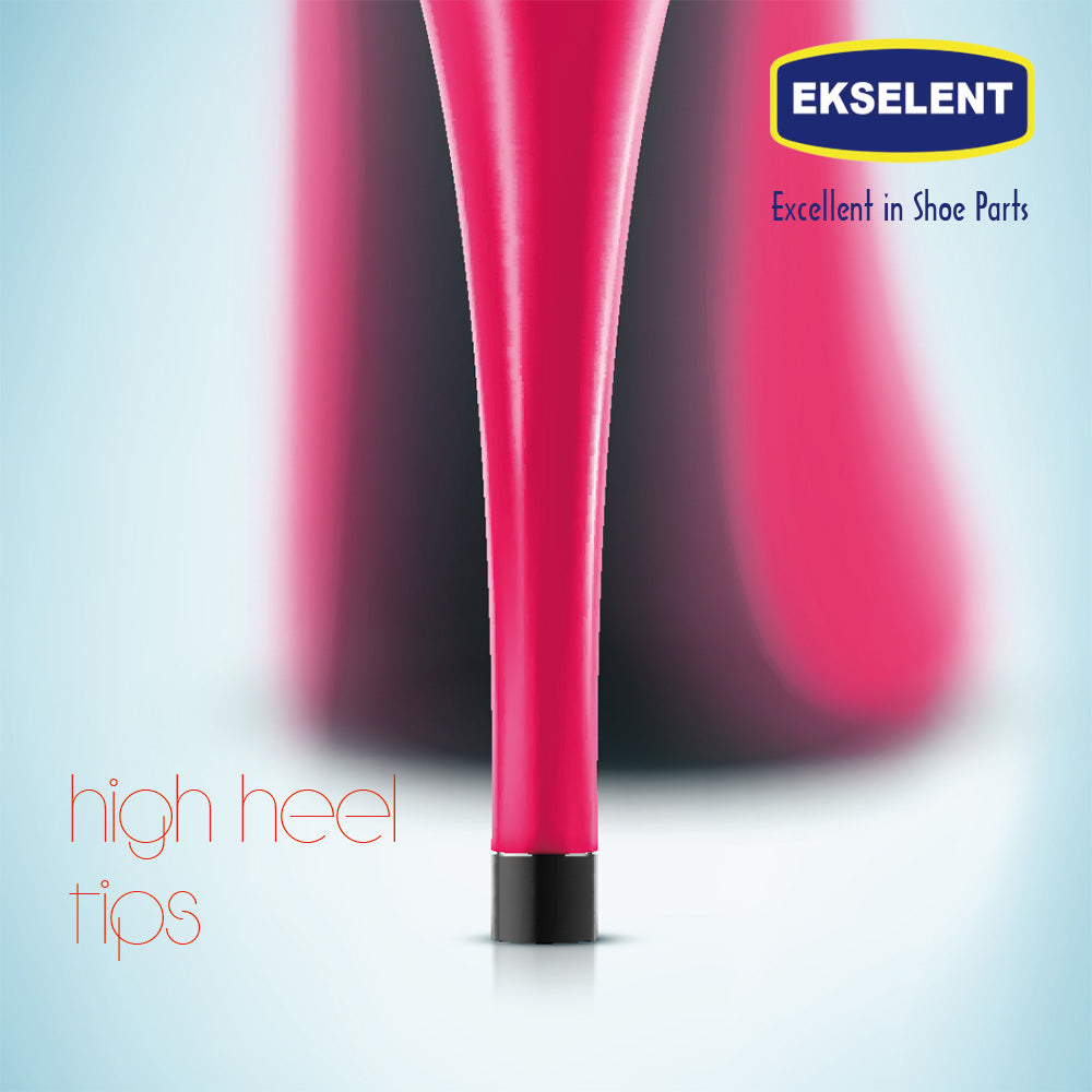 EKSELENT 20 Pairs High Heel Tips for Shoe Heel Replacement, Women's Shoes Repair Tap Caps, O Shape or U Shape Lady's Shoes Non Slip Tip Pin