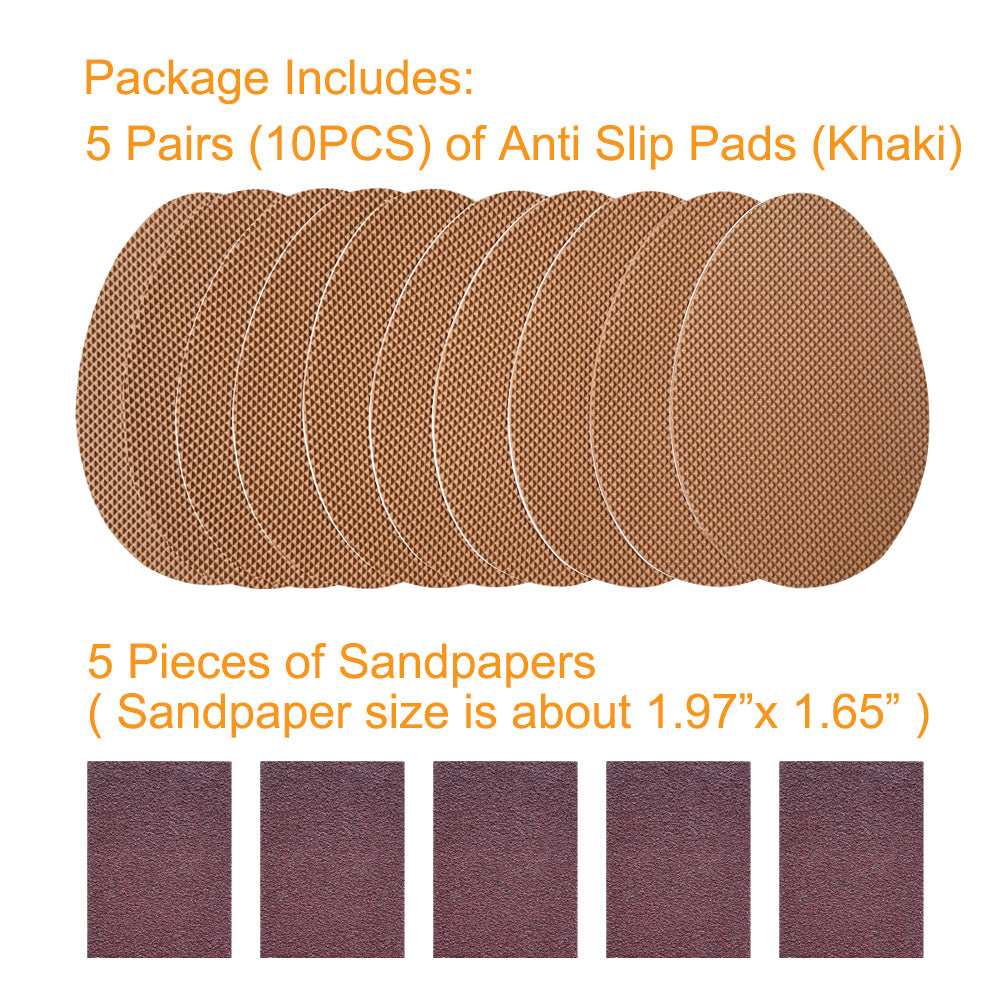 EKSELENT 5 Pairs Shoe Sole Anti Slip Grips, Non Skid Self Adhesive Rubber Pads, Shoe Bottom and Heel Noise Reduction Stickers and Protectors