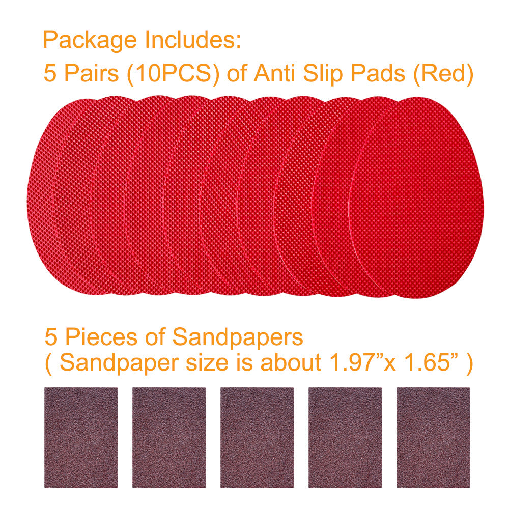 EKSELENT 5 Pairs Shoe Sole Anti Slip Grips, Non Skid Self Adhesive Rubber Pads, Shoe Bottom and Heel Noise Reduction Stickers and Protectors