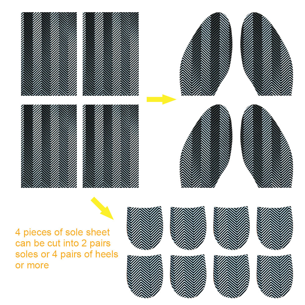 EKSELENT 2 Pairs Shoe Sole Repair Rubber Sheets, Shoe Bottom Outer Front Sole and Heel Replacement Pads, Anti Slip Noise Reduction Grips, Non Skid Protectors, Size 7.1x4.7 Inches