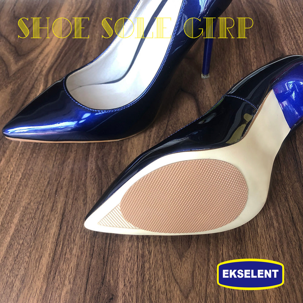 EKSELENT 5 Pairs Shoe Sole Anti Slip Grips, Non Skid Self Adhesive Rubber Pads, Shoe Bottom and Heel Noise Reduction Stickers and Protectors