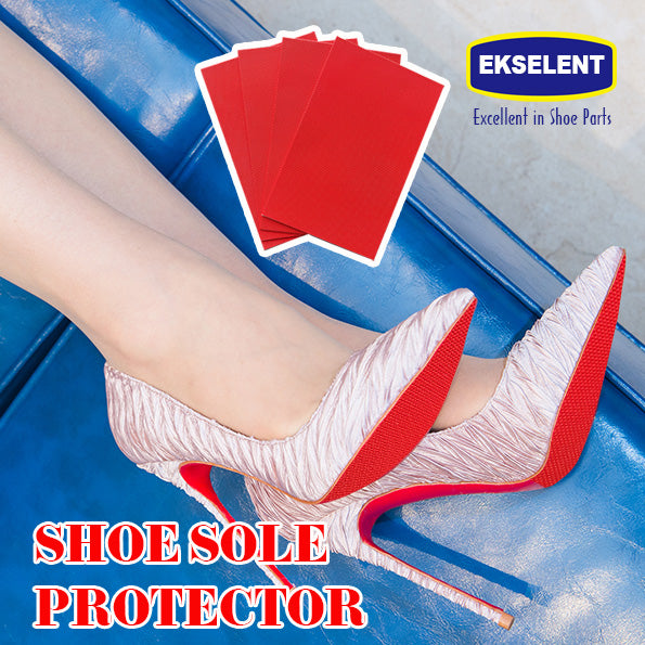 EKSELENT 4 Pieces Shoe Sole Protectors, Shoe Bottom and Heel Anti Slip Grip Pads, Self Adhesive Non Skid Noise Reduction Sticker