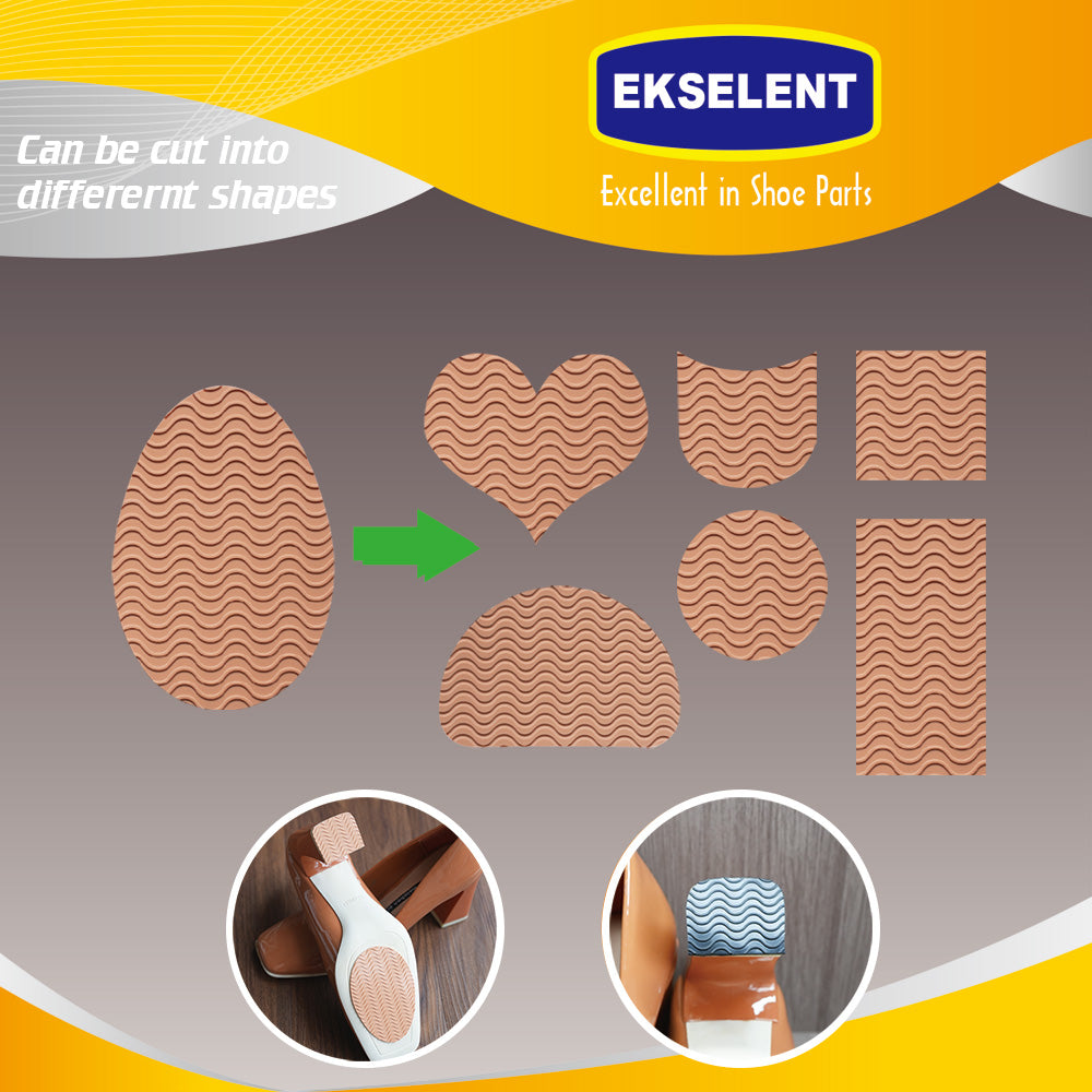 EKSELENT 6 Pairs (12 Pieces) Shoe Sole Non Slip Pads, Anti Skid Self Adhesive Rubber Grips, Shoe Bottom Front Sole and Heel Noise Reduction Protector Cushions