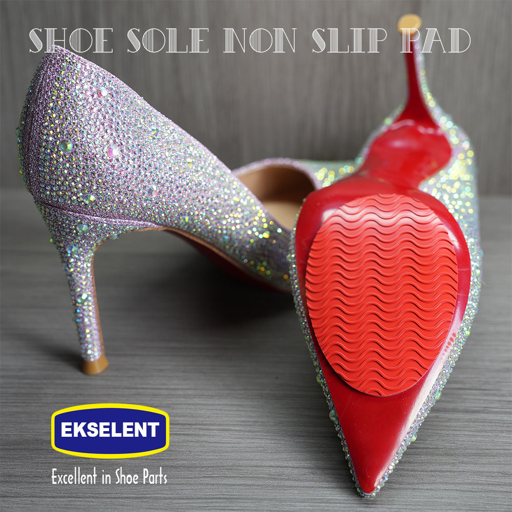 EKSELENT 6 Pairs (12 Pieces) Shoe Sole Non Slip Pads, Anti Skid Self Adhesive Rubber Grips, Shoe Bottom Front Sole and Heel Noise Reduction Protector Cushions