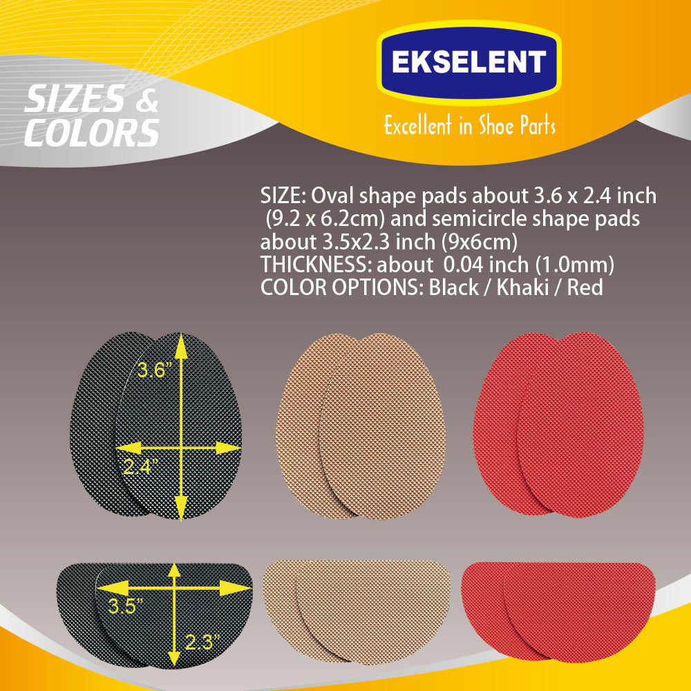 EKSELENT 6 Pairs (12 Pieces) Shoe Sole Non Slip Pads, Anti Skid Self Adhesive Rubber Grips, Shoe Bottom Front Sole and Heel Noise Reduction Protector Cushions