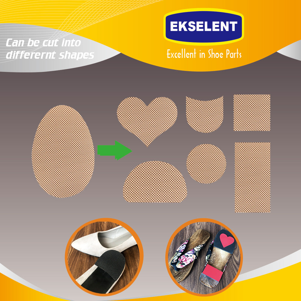 EKSELENT 6 Pairs (12 Pieces) Shoe Sole Non Slip Pads, Anti Skid Self Adhesive Rubber Grips, Shoe Bottom Front Sole and Heel Noise Reduction Protector Cushions