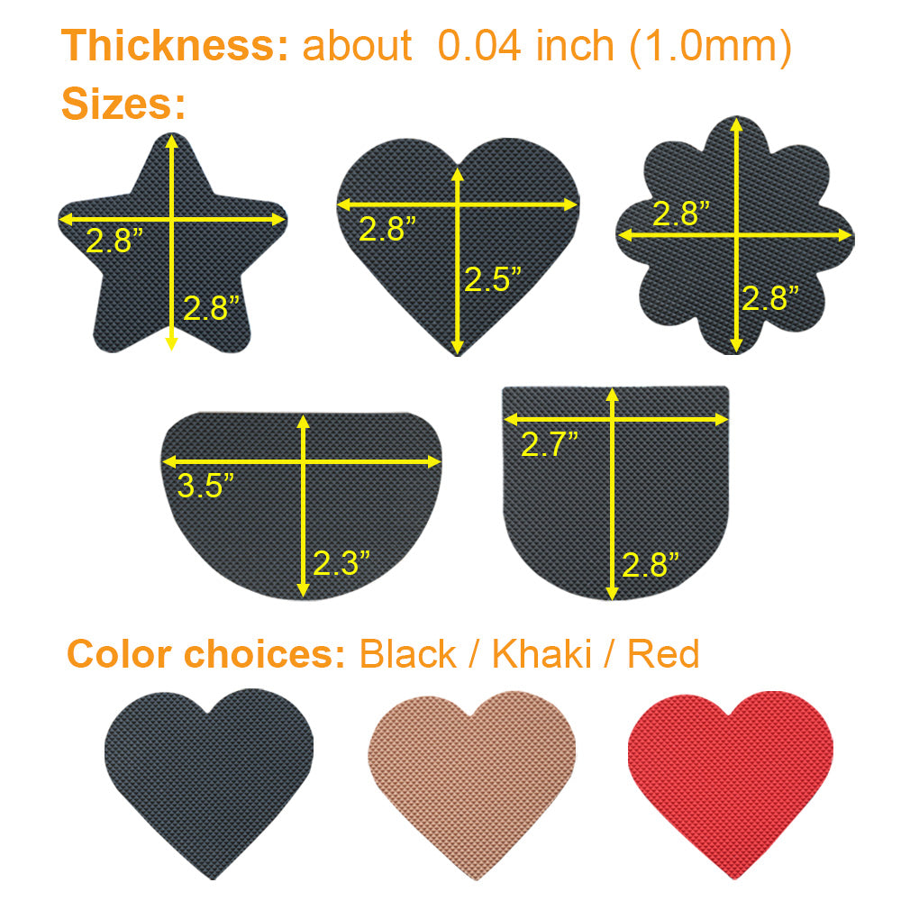 EKSELENT 5 Pairs (10 Pieces) Shoe Sole Non Slip Grips with Star, Heart, Flower, Heel, Semicircle Shapes, Anti Skid Self Adhesive Rubber Pads, Shoe Bottom Noise Reduction Cushions