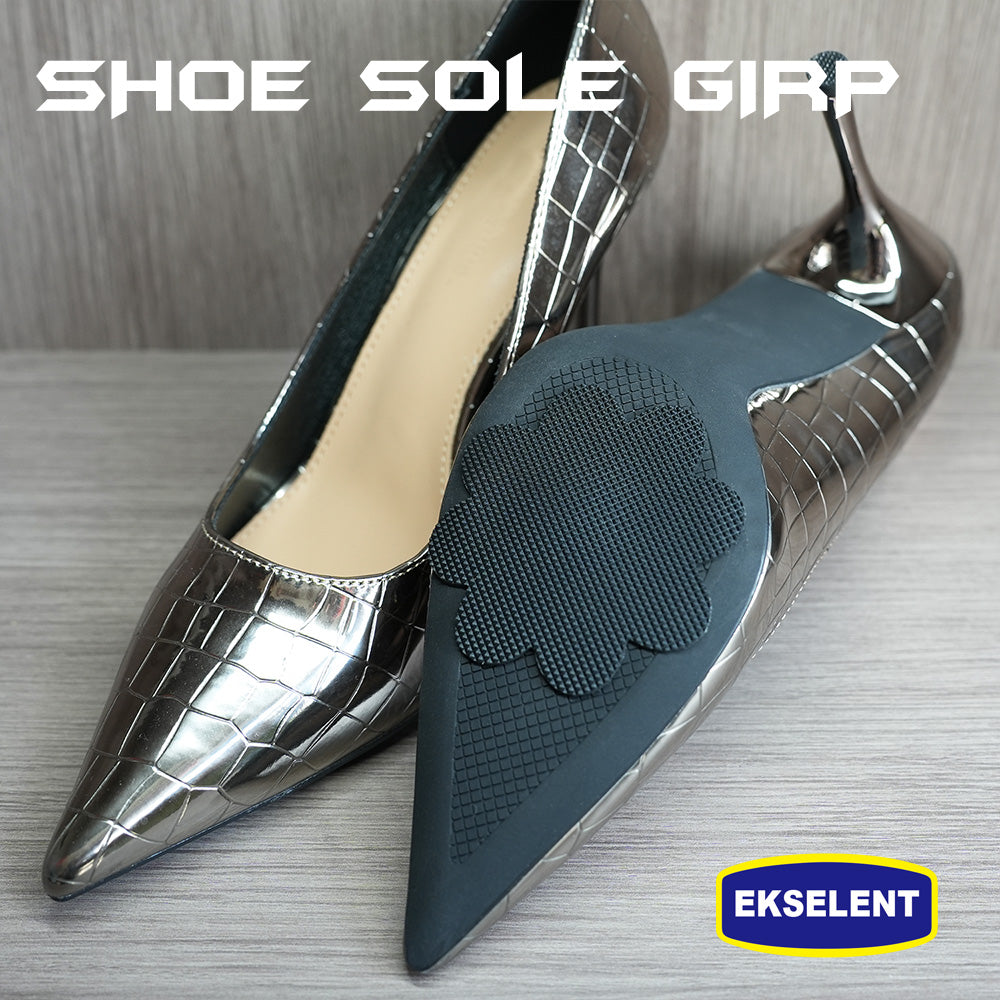 EKSELENT 5 Pairs (10 Pieces) Shoe Sole Non Slip Grips with Star, Heart, Flower, Heel, Semicircle Shapes, Anti Skid Self Adhesive Rubber Pads, Shoe Bottom Noise Reduction Cushions