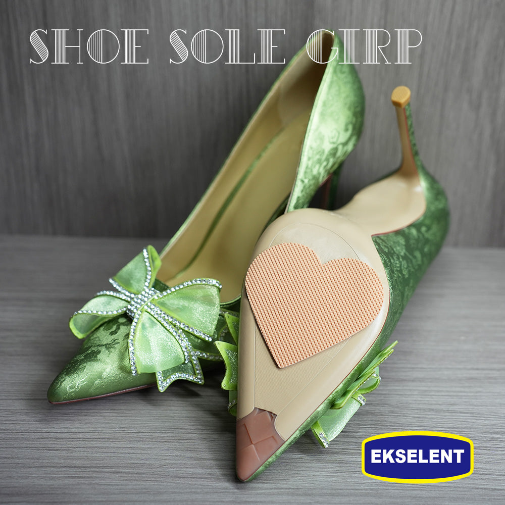 EKSELENT 5 Pairs (10 Pieces) Shoe Sole Non Slip Grips with Star, Heart, Flower, Heel, Semicircle Shapes, Anti Skid Self Adhesive Rubber Pads, Shoe Bottom Noise Reduction Cushions