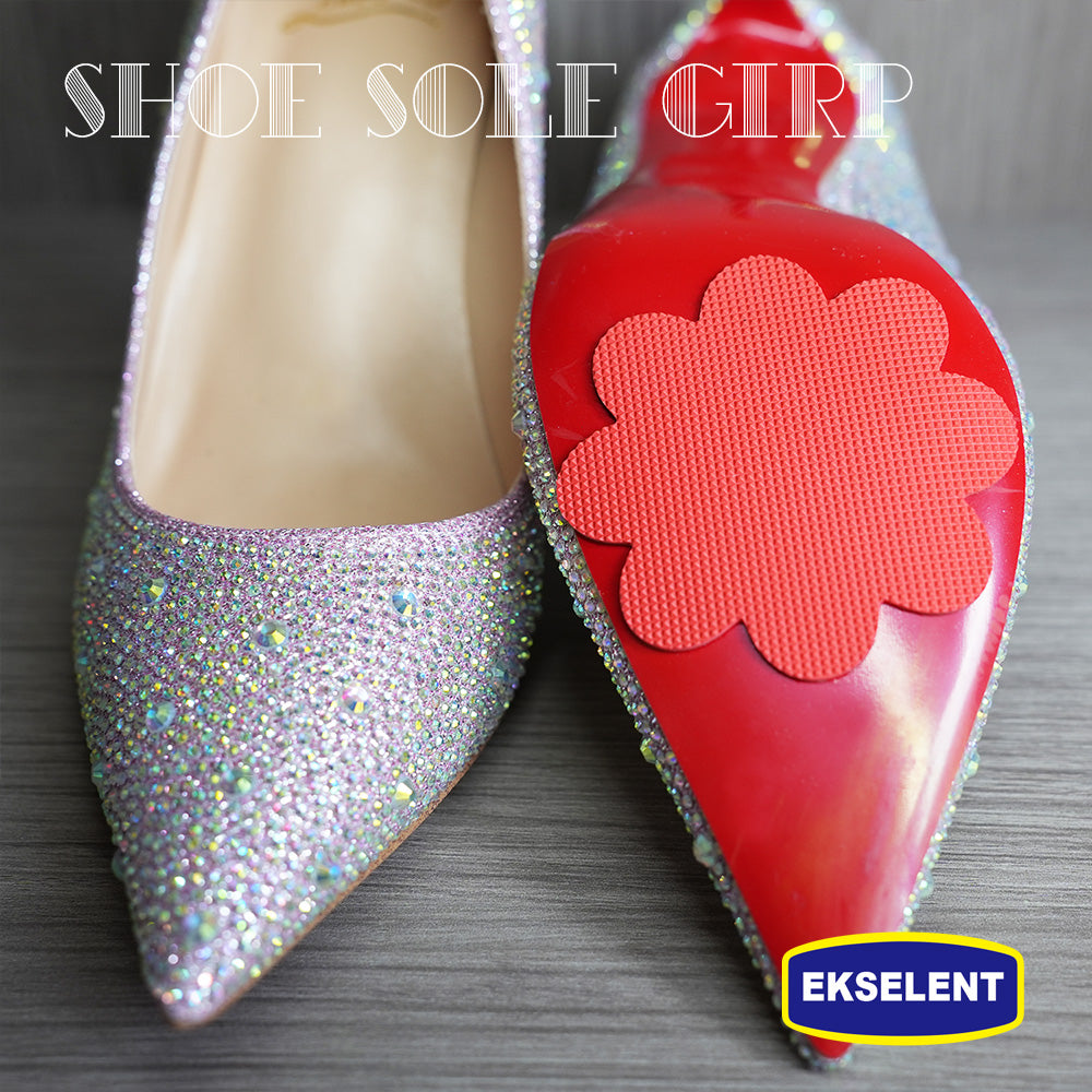EKSELENT 5 Pairs (10 Pieces) Shoe Sole Non Slip Grips with Star, Heart, Flower, Heel, Semicircle Shapes, Anti Skid Self Adhesive Rubber Pads, Shoe Bottom Noise Reduction Cushions