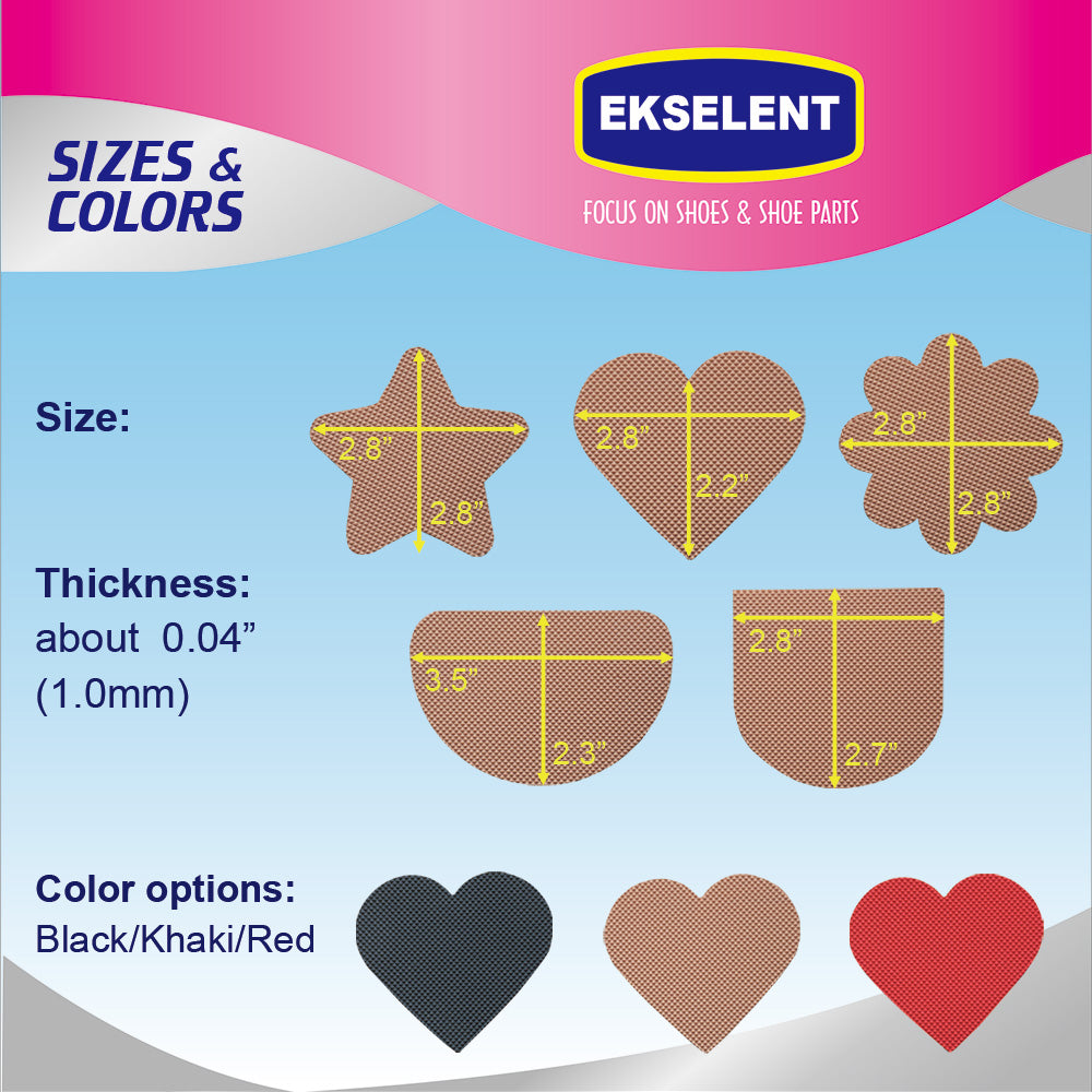 EKSELENT 5 Pairs (10 Pieces) Shoe Sole Non Slip Grips with Star, Heart, Flower, Heel, Semicircle Shapes, Anti Skid Self Adhesive Rubber Pads, Shoe Bottom Noise Reduction Cushions
