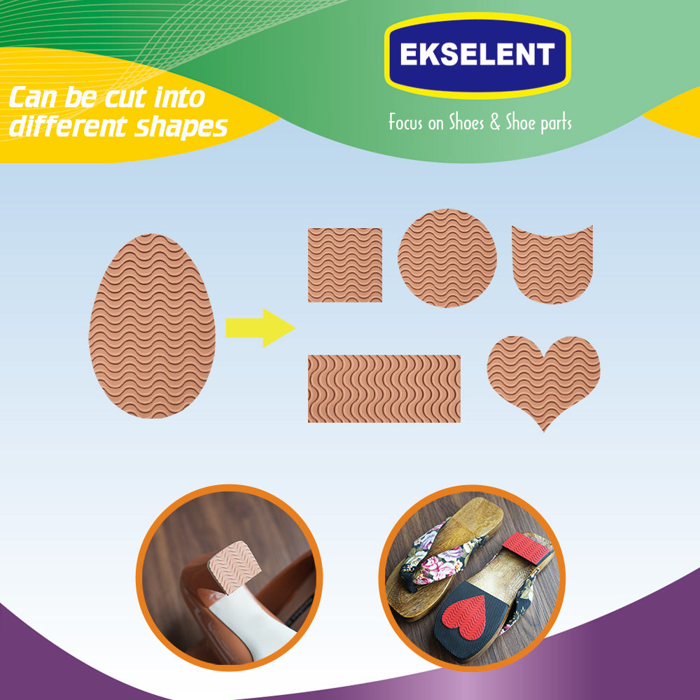 EKSELENT 5 Pairs Shoe Sole Non Slip Grips, Wave Pattern Anti Skid Rubber Pads, Shoe Bottom and Heel Self Adhesive Cushion, Shoe Noise Reduction Stickers and Protectors