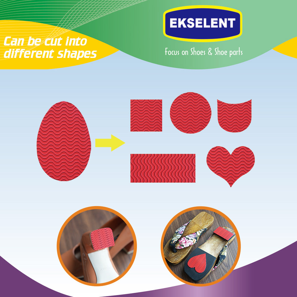 EKSELENT 5 Pairs Shoe Sole Non Slip Grips, Wave Pattern Anti Skid Rubber Pads, Shoe Bottom and Heel Self Adhesive Cushion, Shoe Noise Reduction Stickers and Protectors