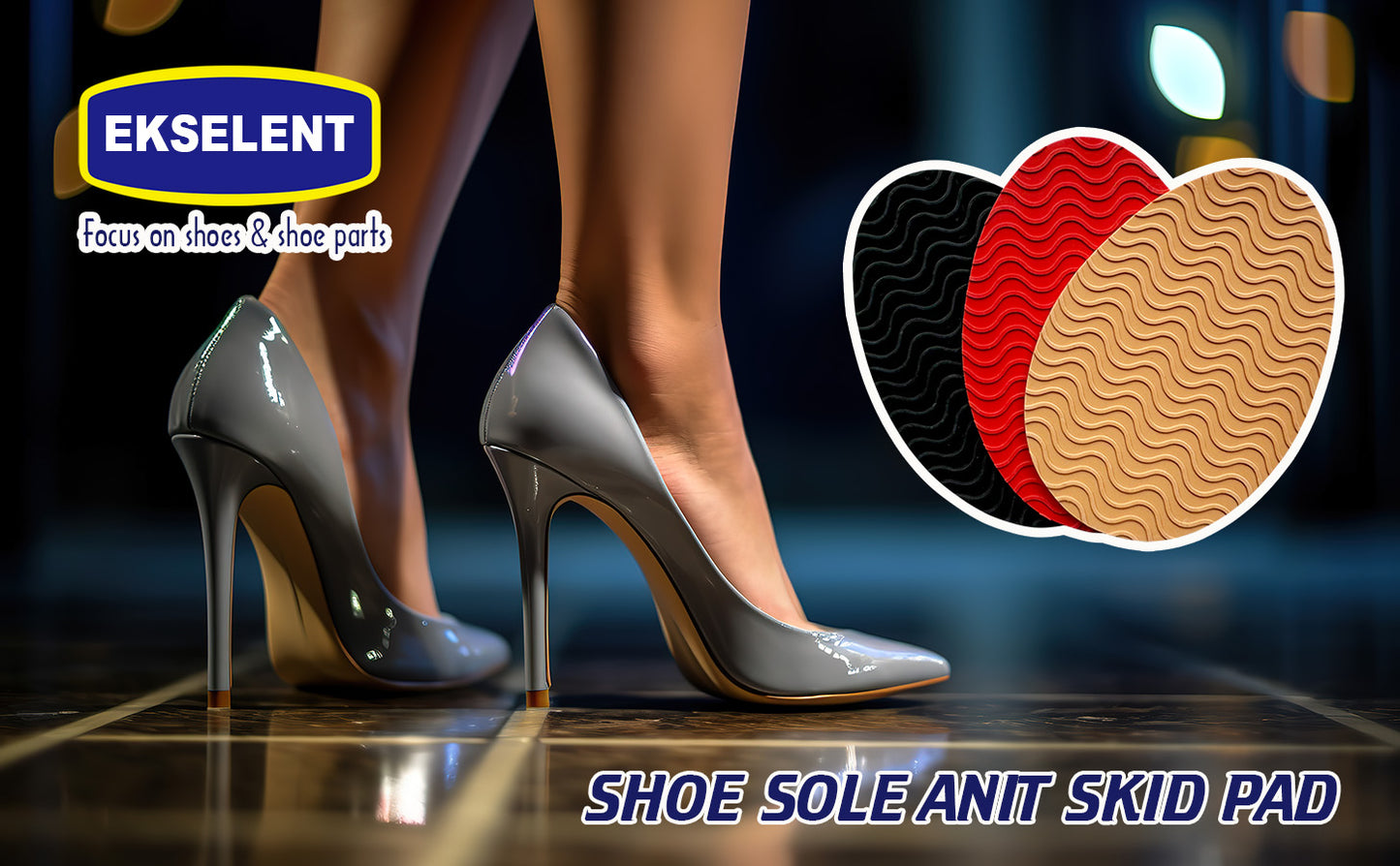 EKSELENT 5 Pairs Shoe Sole Non Slip Grips, Wave Pattern Anti Skid Rubber Pads, Shoe Bottom and Heel Self Adhesive Cushion, Shoe Noise Reduction Stickers and Protectors