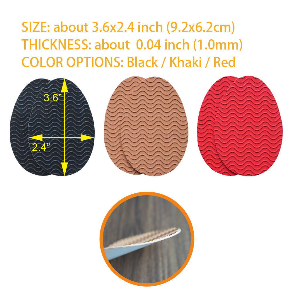 EKSELENT 5 Pairs Shoe Sole Non Slip Grips, Wave Pattern Anti Skid Rubber Pads, Shoe Bottom and Heel Self Adhesive Cushion, Shoe Noise Reduction Stickers and Protectors