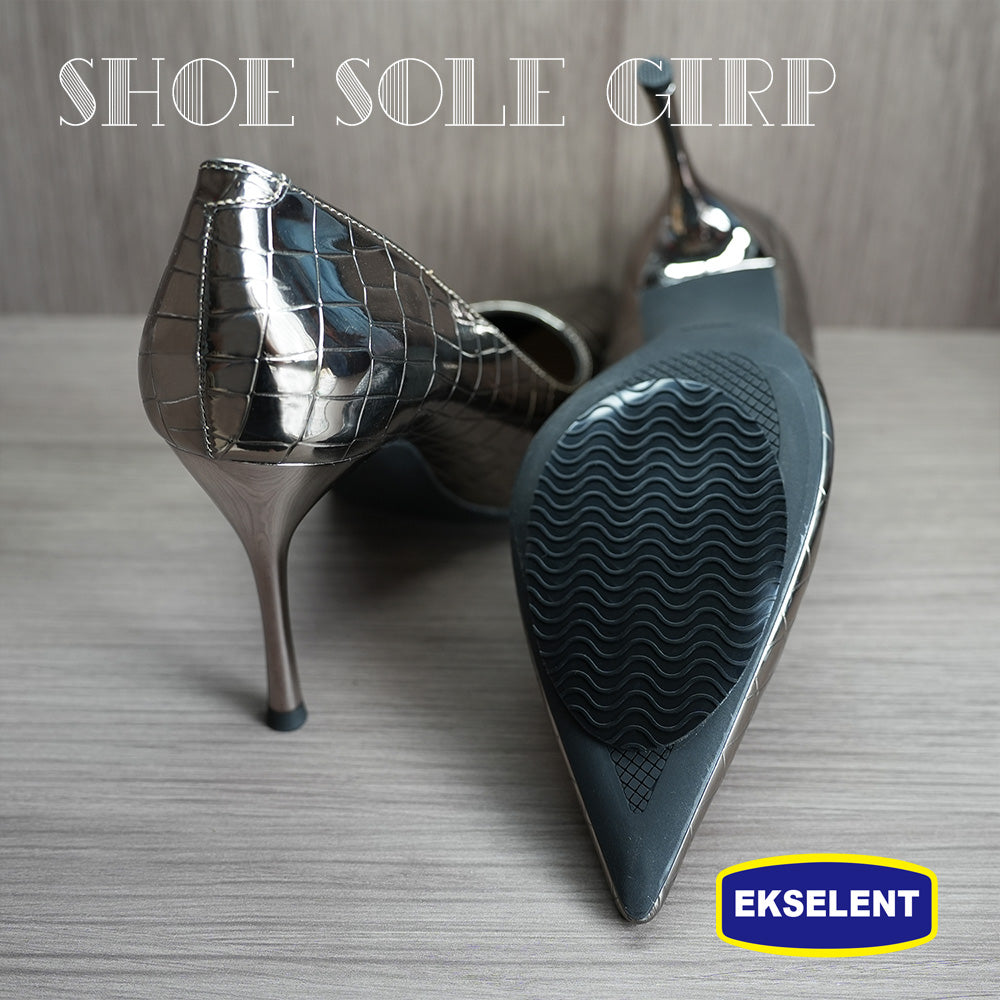 EKSELENT 5 Pairs Shoe Sole Non Slip Grips, Wave Pattern Anti Skid Rubber Pads, Shoe Bottom and Heel Self Adhesive Cushion, Shoe Noise Reduction Stickers and Protectors