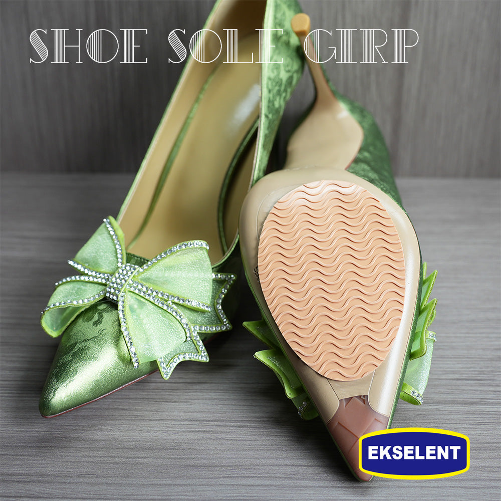 EKSELENT 5 Pairs Shoe Sole Non Slip Grips, Wave Pattern Anti Skid Rubber Pads, Shoe Bottom and Heel Self Adhesive Cushion, Shoe Noise Reduction Stickers and Protectors