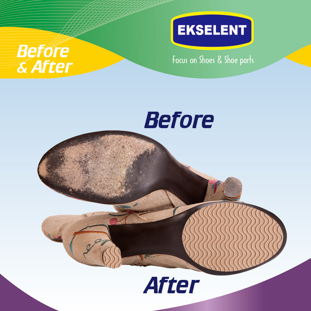 EKSELENT 5 Pairs Shoe Sole Non Slip Grips, Wave Pattern Anti Skid Rubber Pads, Shoe Bottom and Heel Self Adhesive Cushion, Shoe Noise Reduction Stickers and Protectors