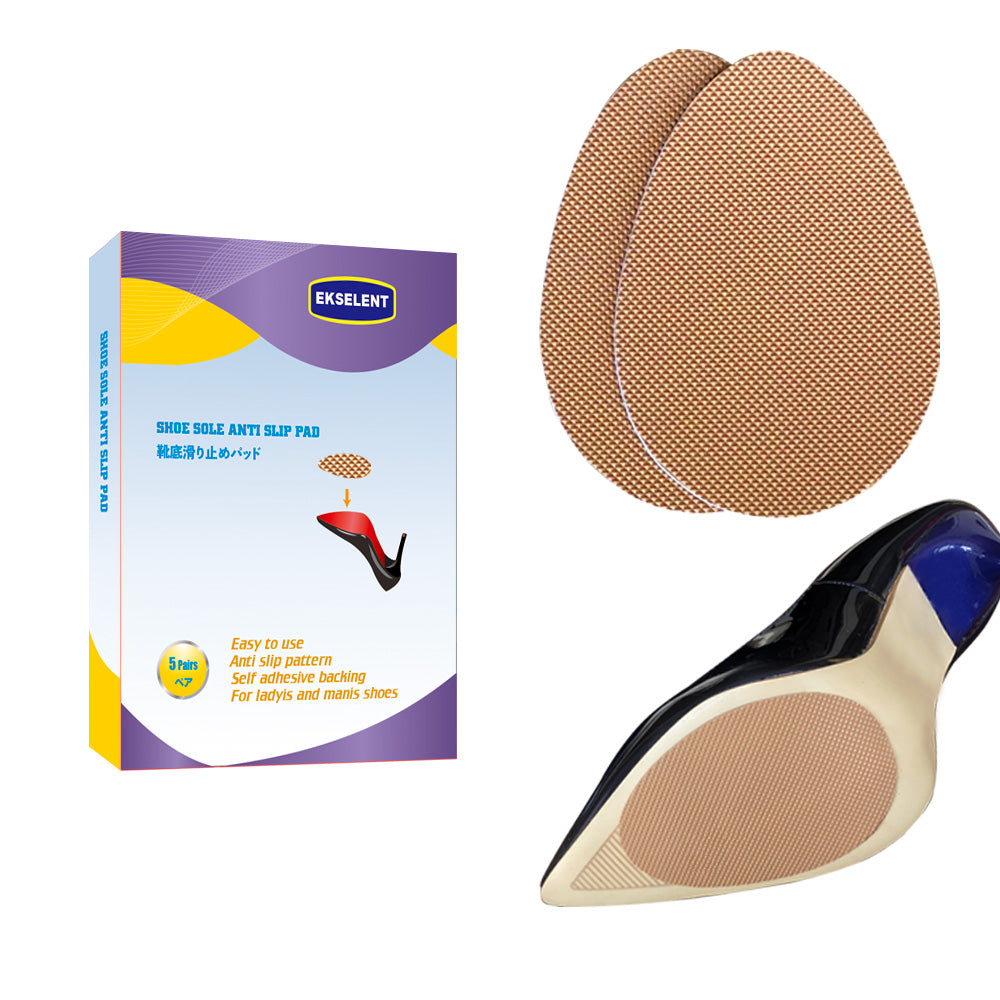EKSELENT 8 Pairs (16 Pieces) Shoe Sole Anti Slip Pads, Non Skid Self Adhesive Rubber Grips, Shoe Bottom and Heel Protectors
