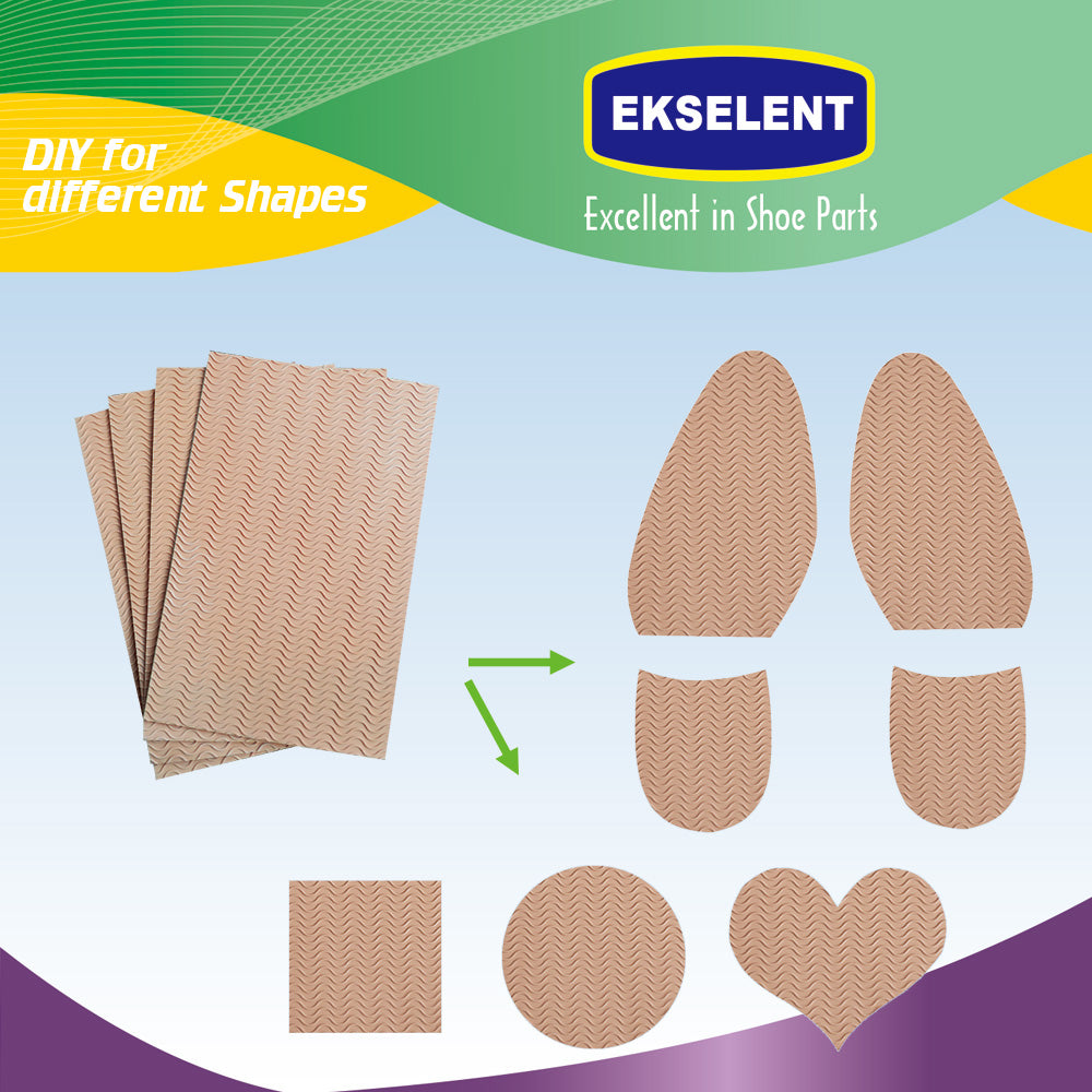 EKSELENT 2 Pairs (4 Pieces) Shoe Sole Protectors, Wave Pattern Shoe Bottom and Heel Non Slip Grips