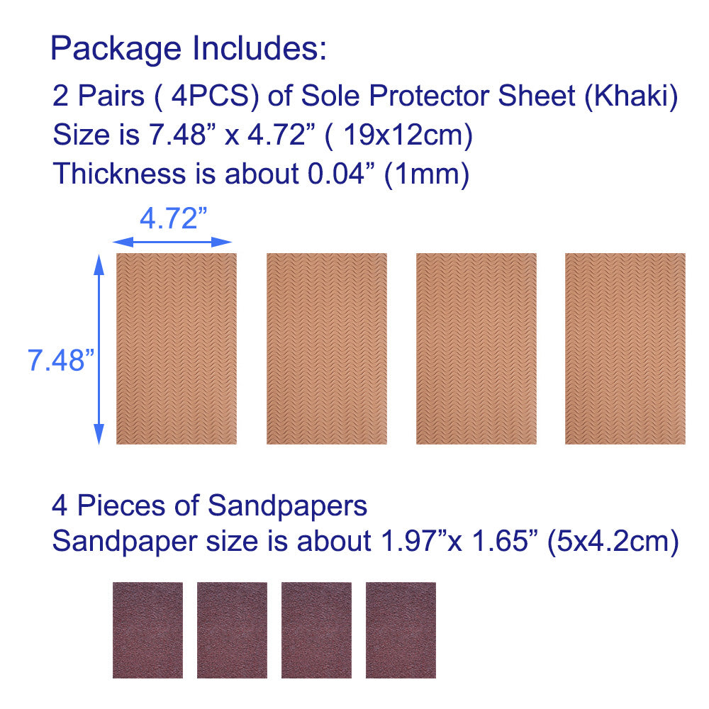 EKSELENT 2 Pairs (4 Pieces) Shoe Sole Protectors, Wave Pattern Shoe Bottom and Heel Non Slip Grips