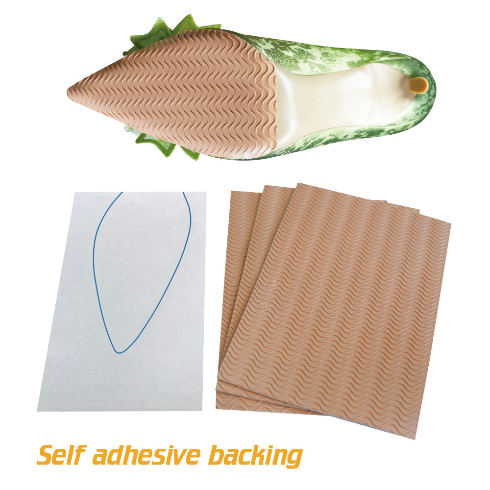 EKSELENT 2 Pairs (4 Pieces) Shoe Sole Protectors, Wave Pattern Shoe Bottom and Heel Non Slip Grips