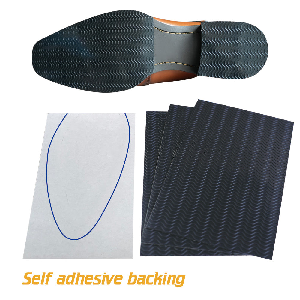 EKSELENT 2 Pairs (4 Pieces) Shoe Sole Protectors, Wave Pattern Shoe Bottom and Heel Non Slip Grips