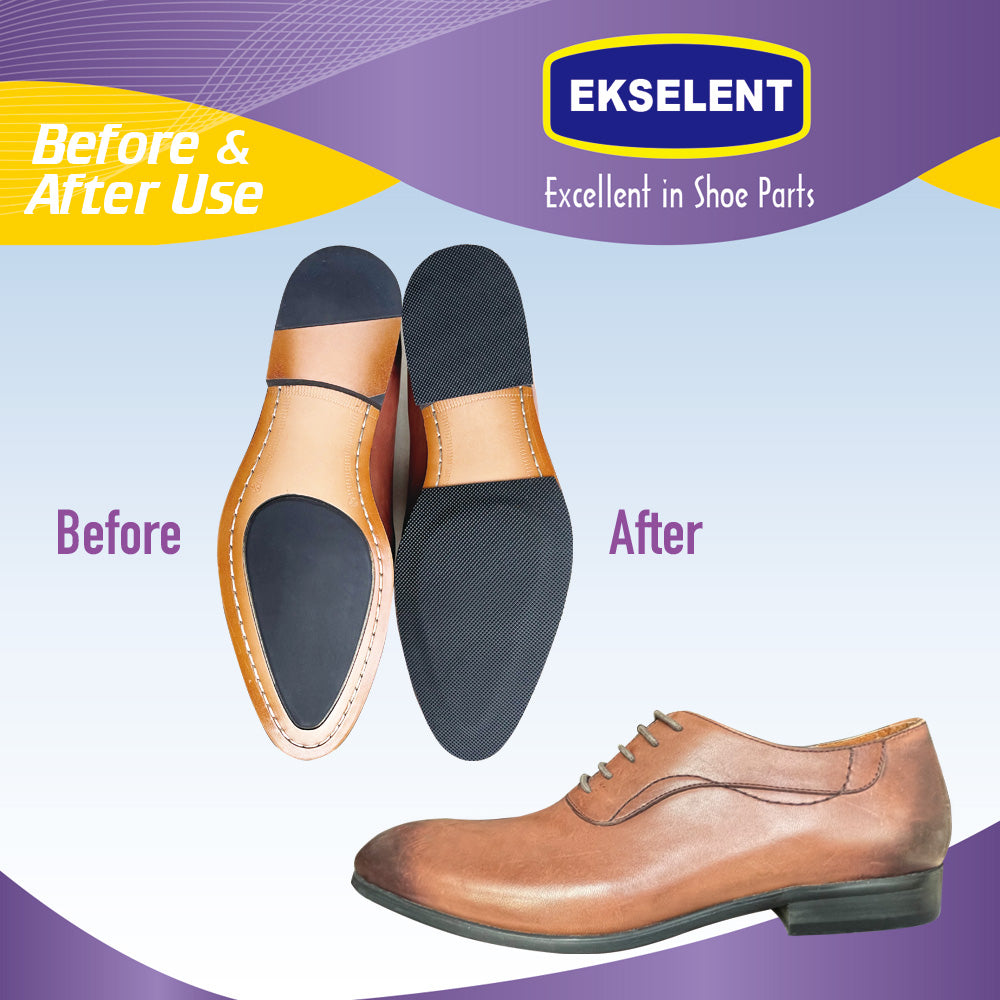EKSELENT 4 Pieces Shoe Sole Protectors, Shoe Bottom and Heel Anti Slip Grip Pads, Self Adhesive Non Skid Noise Reduction Sticker