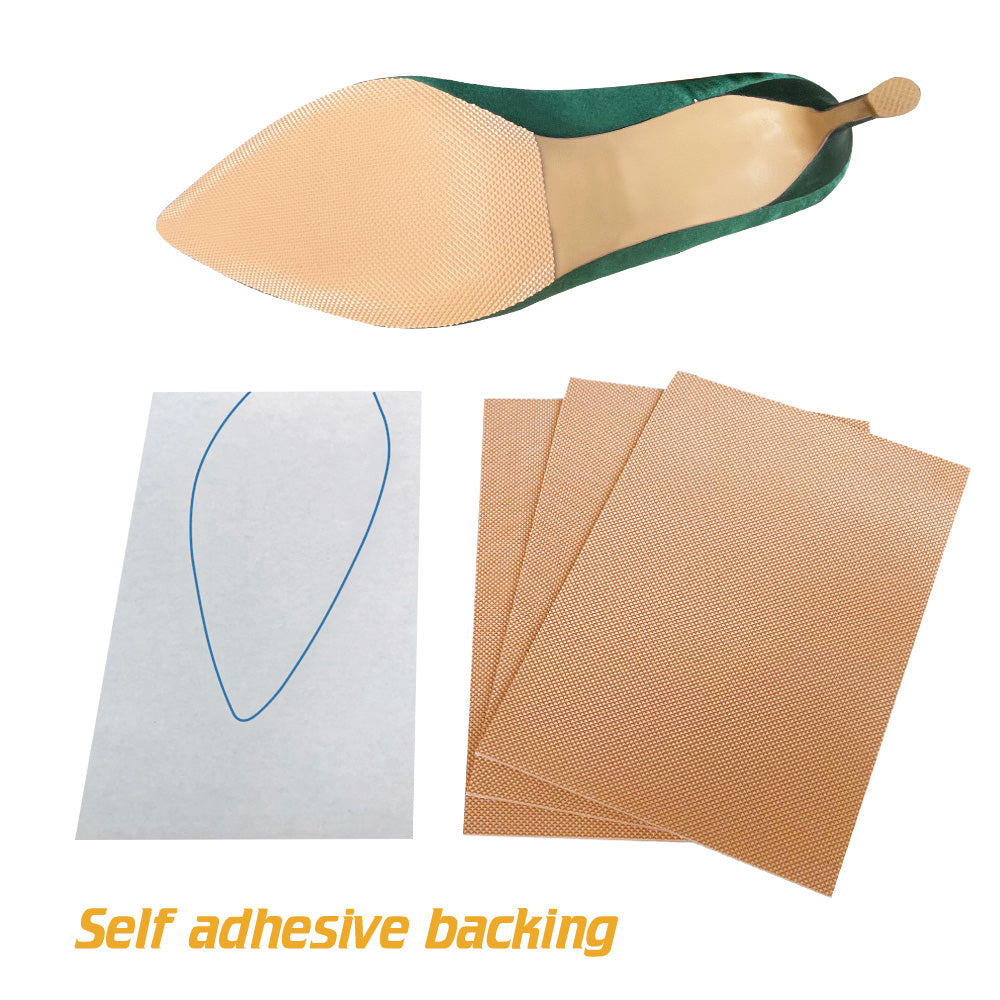 EKSELENT 4 Pieces Shoe Sole Protectors, Shoe Bottom and Heel Anti Slip Grip Pads, Self Adhesive Non Skid Noise Reduction Sticker