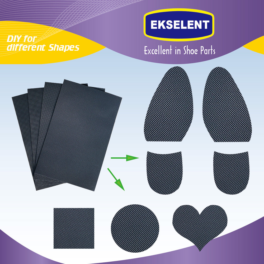 EKSELENT 4 Pieces Shoe Sole Protectors, Shoe Bottom and Heel Anti Slip Grip Pads, Self Adhesive Non Skid Noise Reduction Sticker