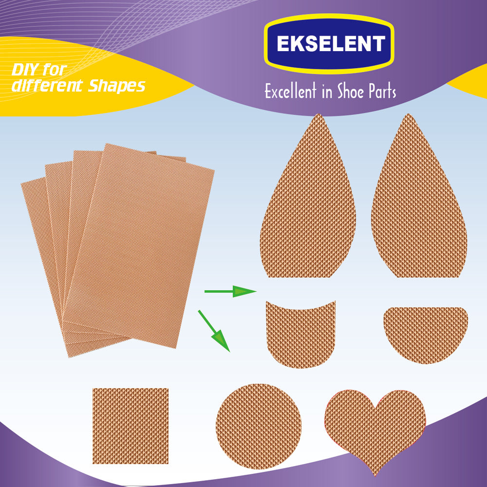 EKSELENT 4 Pieces Shoe Sole Protectors, Shoe Bottom and Heel Anti Slip Grip Pads, Self Adhesive Non Skid Noise Reduction Sticker