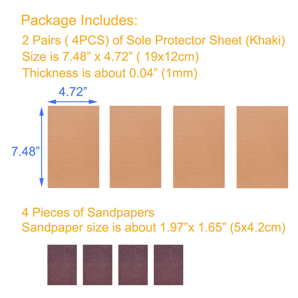 EKSELENT 4 Pieces Shoe Sole Protectors, Shoe Bottom and Heel Anti Slip Grip Pads, Self Adhesive Non Skid Noise Reduction Sticker