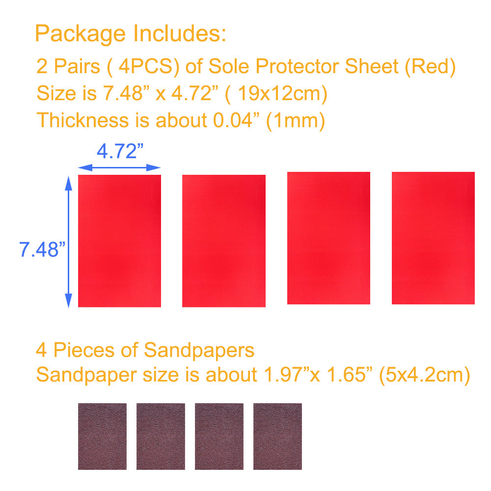 EKSELENT 4 Pieces Shoe Sole Protectors, Shoe Bottom and Heel Anti Slip Grip Pads, Self Adhesive Non Skid Noise Reduction Sticker