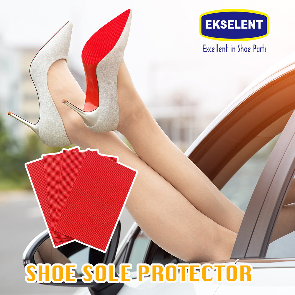 EKSELENT 4 Pieces Shoe Sole Protectors, Shoe Bottom and Heel Anti Slip Grip Pads, Self Adhesive Non Skid Noise Reduction Sticker