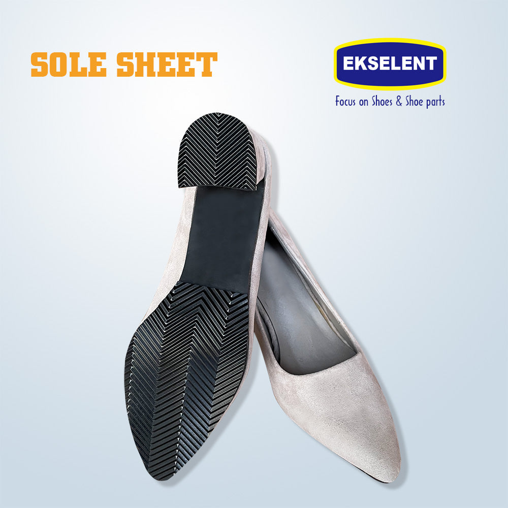 EKSELENT 2 Pairs Shoe Sole Repair Rubber Sheets, Shoe Bottom Outer Front Sole and Heel Replacement Pads, Anti Slip Noise Reduction Grips, Non Skid Protectors, Size 7.1x4.7 Inches