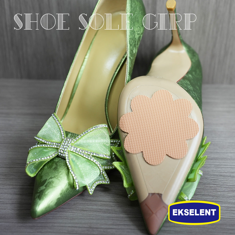 EKSELENT 5 Pairs (10 Pieces) Shoe Sole Non Slip Grips with Star, Heart, Flower, Heel, Semicircle Shapes, Anti Skid Self Adhesive Rubber Pads, Shoe Bottom Noise Reduction Cushions